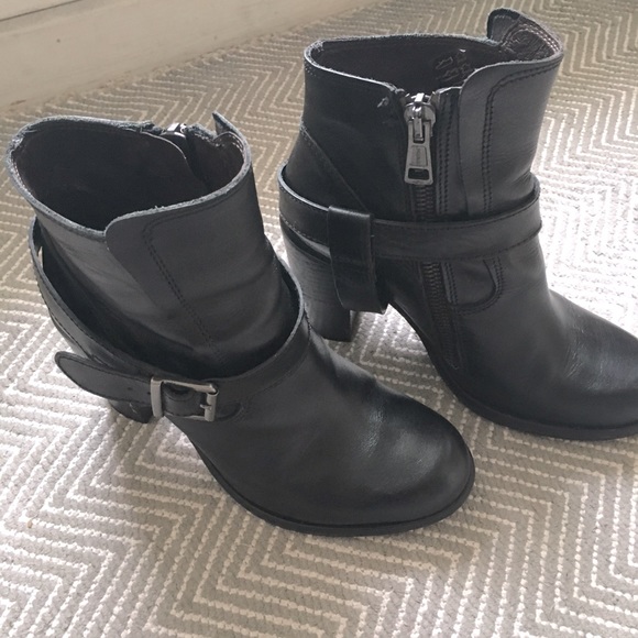 All Saints, Jules block heeled black leather boots - Picture 8 of 9